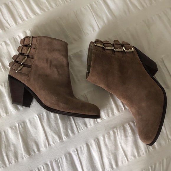 Sam Edelman Brown Suede Booties Size 6.5 - Picture 2 of 3